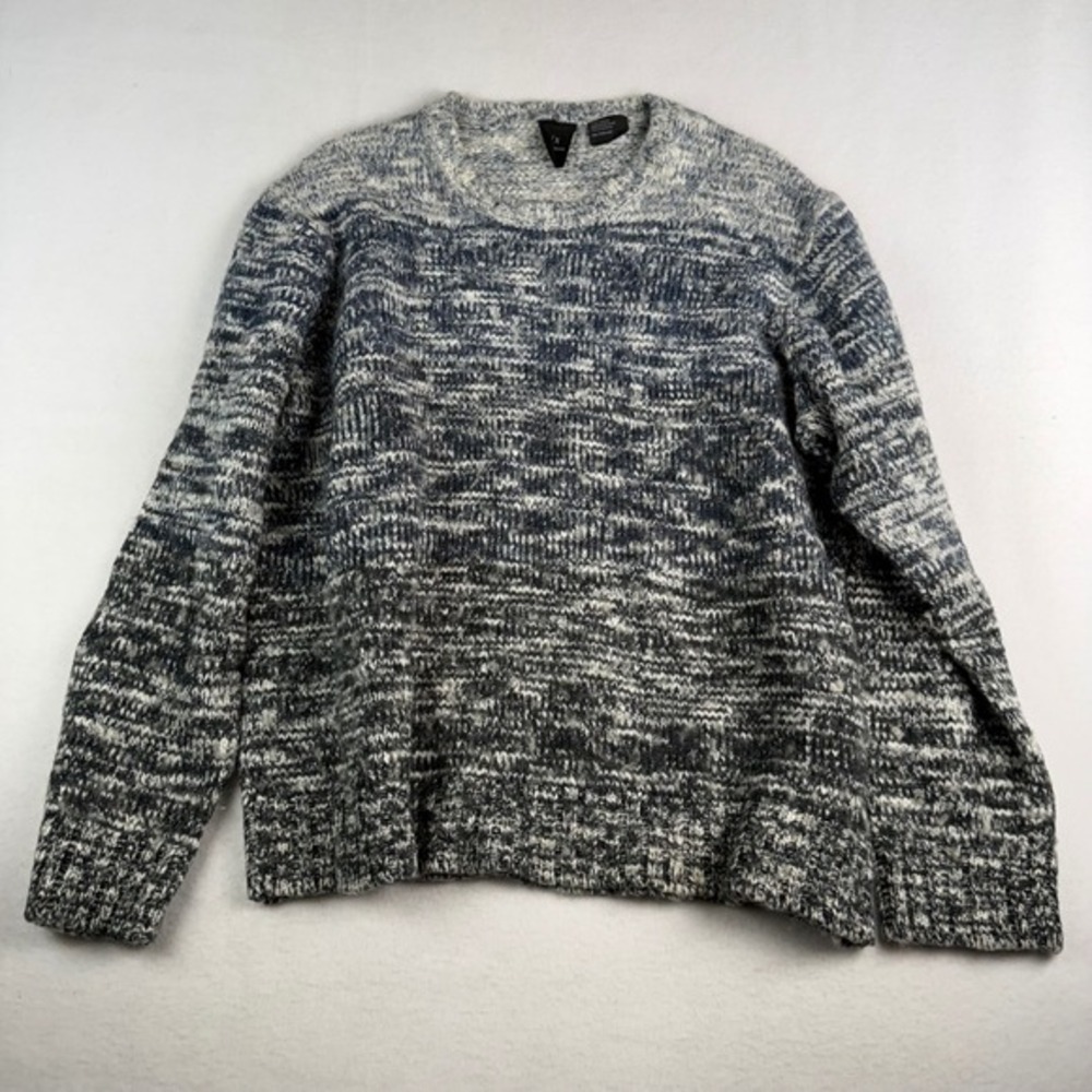 Armani Exchange Womens‎ XXL Blue White Marled Space Dye Chunky Knit Sweater XXL